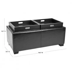 Harrison Black Storage Ottoman by SAFAVIEH -Safavieh Sales Store black safavieh bedroom benches hud8234b 40 1000