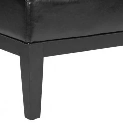 Fulton Black Upholstered Ottoman by SAFAVIEH -Safavieh Sales Store black safavieh bedroom benches hud8238b fa 1000