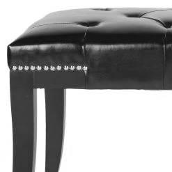 Gibbons Black Upholstered Entryway Bench by SAFAVIEH -Safavieh Sales Store black safavieh bedroom benches mcr4614c 4f 1000