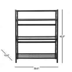 Natalie 42.5 in. Black Wood 3-shelf Bookcase by SAFAVIEH -Safavieh Sales Store black safavieh bookcases bookshelves amh6565a 40 1000