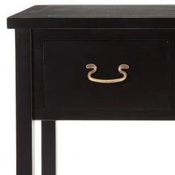 Cindy 40 in. 3-Drawer Black Wood Console Table by SAFAVIEH -Safavieh Sales Store black safavieh console tables amh6568b 44 1000