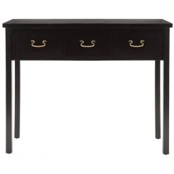 Cindy 40 in. 3-Drawer Black Wood Console Table by SAFAVIEH -Safavieh Sales Store black safavieh console tables amh6568b c3 1000
