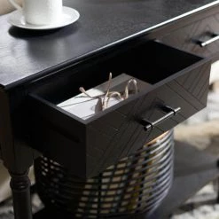 Peyton 35.5 in. 2-Drawer Black Console Table by SAFAVIEH -Safavieh Sales Store black safavieh console tables cns5704b fa 1000