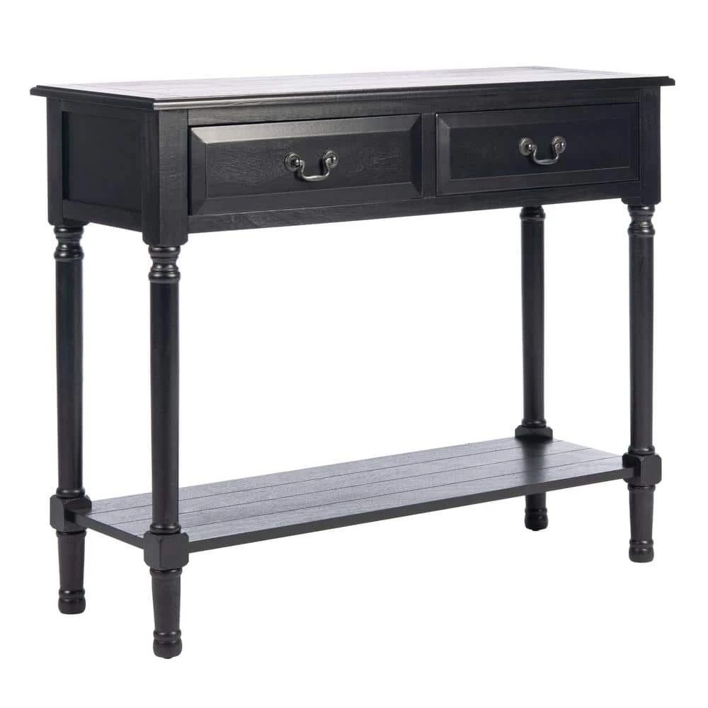 Primrose 2-Drawer Black Wood Console Table by SAFAVIEH 3 Primrose 2-Drawer Black Wood Console Table by SAFAVIEH - Image 2