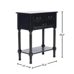 Primrose 3-Drawer Black Wood Console Table by SAFAVIEH -Safavieh Sales Store black safavieh console tables cns5707b 40 1000