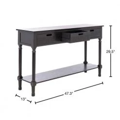 Landers Black 3-Drawer Console Table by SAFAVIEH -Safavieh Sales Store black safavieh console tables cns5711b 40 1000