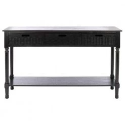 Landers Black 3-Drawer Console Table by SAFAVIEH
