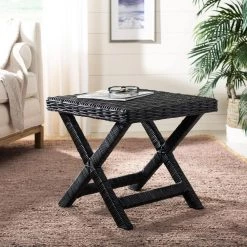 Manor Black Entryway Bench by SAFAVIEH -Safavieh Sales Store black safavieh dining benches fox6529b c3 1000