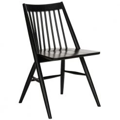 Wren Black 19 in. Dining Chair (Set of 2) by SAFAVIEH -Safavieh Sales Store black safavieh dining chairs dch1000a set2 1f 1000