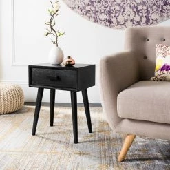 Lyle Black Storage Side Table by SAFAVIEH -Safavieh Sales Store black safavieh end side tables acc5702d 31 1000