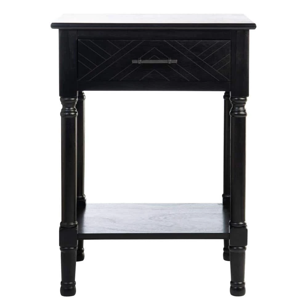 Peyton 19 in. Black Rectangle Wood Storage End Table by SAFAVIEH 3 Peyton 19 in. Black Rectangle Wood Storage End Table by SAFAVIEH