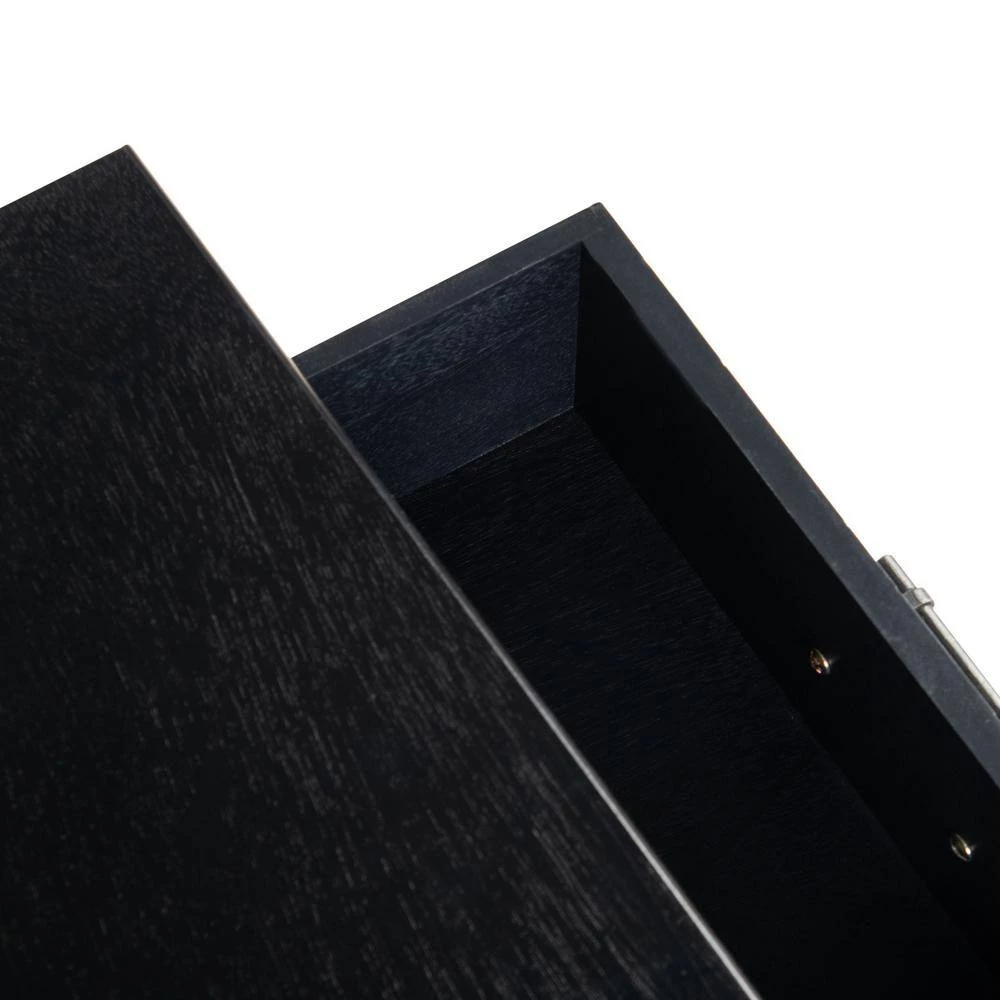 Peyton 19 in. Black Rectangle Wood Storage End Table by SAFAVIEH 7 Peyton 19 in. Black Rectangle Wood Storage End Table by SAFAVIEH - Image 5