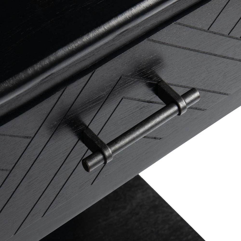 Peyton 19 in. Black Rectangle Wood Storage End Table by SAFAVIEH 14 Peyton 19 in. Black Rectangle Wood Storage End Table by SAFAVIEH - Image 12