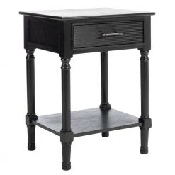 Ryder 19 in. Black Rectangle Wood Storage End Table by SAFAVIEH -Safavieh Sales Store black safavieh end side tables acc5713b 4f 1000