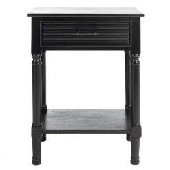 Ryder 19 in. Black Rectangle Wood Storage End Table by SAFAVIEH