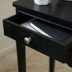 Opal 17 in. Black Rectangle Wood Storage End Table by SAFAVIEH -Safavieh Sales Store black safavieh end side tables acc5719b 31 1000