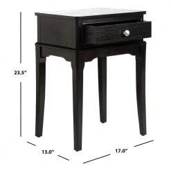 Opal 17 in. Black Rectangle Wood Storage End Table by SAFAVIEH -Safavieh Sales Store black safavieh end side tables acc5719b 40 1000