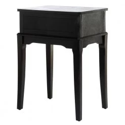 Opal 17 in. Black Rectangle Wood Storage End Table by SAFAVIEH -Safavieh Sales Store black safavieh end side tables acc5719b 44 1000