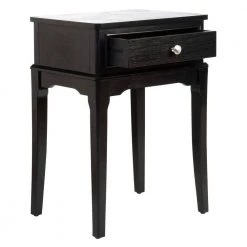 Opal 17 in. Black Rectangle Wood Storage End Table by SAFAVIEH -Safavieh Sales Store black safavieh end side tables acc5719b 4f 1000