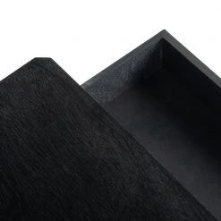 Opal 17 in. Black Rectangle Wood Storage End Table by SAFAVIEH -Safavieh Sales Store black safavieh end side tables acc5719b 66 1000