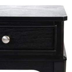 Opal 17 in. Black Rectangle Wood Storage End Table by SAFAVIEH -Safavieh Sales Store black safavieh end side tables acc5719b fa 1000