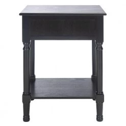 Haines 19 in. Black Rectangle Wood Storage End Table by SAFAVIEH -Safavieh Sales Store black safavieh end side tables acc5720a 1f 1000