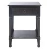 Haines 19 in. Black Rectangle Wood Storage End Table by SAFAVIEH