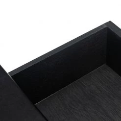 Haines 19 in. Black Rectangle Wood Storage End Table by SAFAVIEH -Safavieh Sales Store black safavieh end side tables acc5720a 66 1000