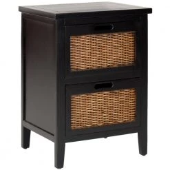 Jonah Black Storage End Table by SAFAVIEH -Safavieh Sales Store black safavieh end side tables amh6531b c3 1000
