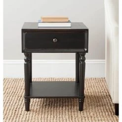 Siobahn Black Storage End Table by SAFAVIEH -Safavieh Sales Store black safavieh end side tables amh6611b 31 1000