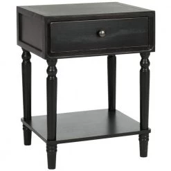 Siobahn Black Storage End Table by SAFAVIEH -Safavieh Sales Store black safavieh end side tables amh6611b 4f 1000
