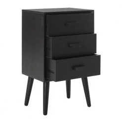 Pomona Black 3-Drawer End Table by SAFAVIEH -Safavieh Sales Store black safavieh end side tables chs5700d 31 1000