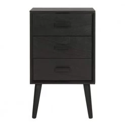 Pomona Black 3-Drawer End Table by SAFAVIEH