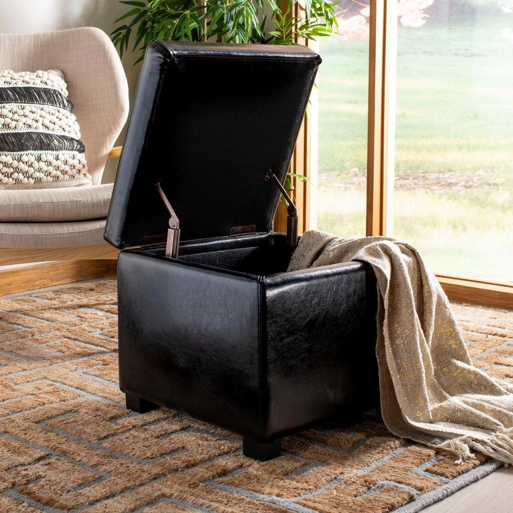 Jonathan Black Storage Ottoman by SAFAVIEH 13 Jonathan Black Storage Ottoman by SAFAVIEH - Image 11