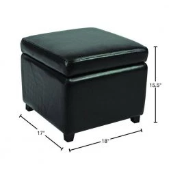 Jonathan Black Storage Ottoman by SAFAVIEH 15 Jonathan Black Storage Ottoman by SAFAVIEH -Safavieh Sales Store black safavieh ottomans hud4007b 40 1000