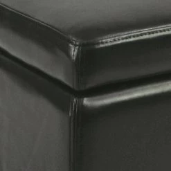 Jonathan Black Storage Ottoman by SAFAVIEH 18 Jonathan Black Storage Ottoman by SAFAVIEH -Safavieh Sales Store black safavieh ottomans hud4007b 4f 1000