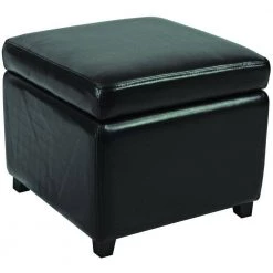 Jonathan Black Storage Ottoman by SAFAVIEH 16 Jonathan Black Storage Ottoman by SAFAVIEH -Safavieh Sales Store black safavieh ottomans hud4007b 66 1000