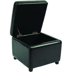 Jonathan Black Storage Ottoman by SAFAVIEH 17 Jonathan Black Storage Ottoman by SAFAVIEH -Safavieh Sales Store black safavieh ottomans hud4007b c3 1000