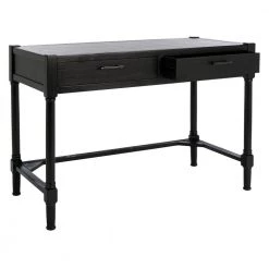 Filbert 42 in. Black Wood 2-Drawer Writing Desk by SAFAVIEH -Safavieh Sales Store black safavieh writing desks dsk5701b 31 1000