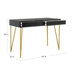 Pine 44 in. 2-Drawer Black Desk by SAFAVIEH 13 Pine 44 in. 2-Drawer Black Desk by SAFAVIEH -Safavieh Sales Store black safavieh writing desks fox2238b 40 1000