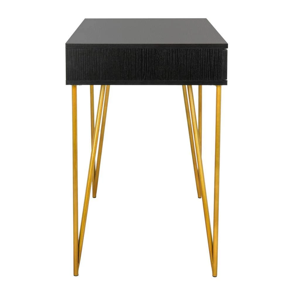Pine 44 in. 2-Drawer Black Desk by SAFAVIEH 8 Pine 44 in. 2-Drawer Black Desk by SAFAVIEH - Image 6