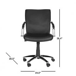 Lysette Black Office Chair by SAFAVIEH -Safavieh Sales Store black silver safavieh task chairs fox8500b 40 1000