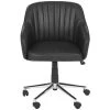 Hilda Black Faux Leather Office Chair by SAFAVIEH -Safavieh Sales Store black silver safavieh task chairs fox8509a 64 1000