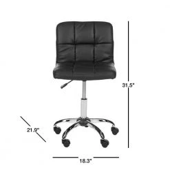 Brunner Black Faux Leather Office Chair by SAFAVIEH -Safavieh Sales Store black silver safavieh task chairs fox8510a 40 1000