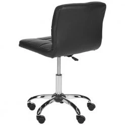 Brunner Black Faux Leather Office Chair by SAFAVIEH -Safavieh Sales Store black silver safavieh task chairs fox8510a c3 1000