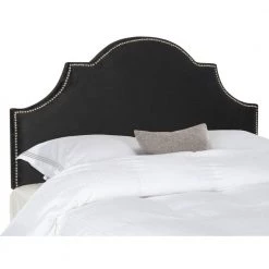 Hallmar Black Queen Upholstered Headboard by SAFAVIEH