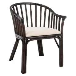 Gino Black Wood Arm Chair by SAFAVIEH -Safavieh Sales Store black white safavieh accent chairs sea4017a 31 1000