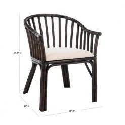 Gino Black Wood Arm Chair by SAFAVIEH -Safavieh Sales Store black white safavieh accent chairs sea4017a 40 1000