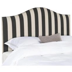 Connie Black/White Full Upholstered Headboard by SAFAVIEH
