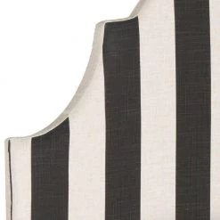 Hallmar Black/White Twin Upholstered Headboard by SAFAVIEH -Safavieh Sales Store black white stripe safavieh headboards mcr4026k 4f 1000